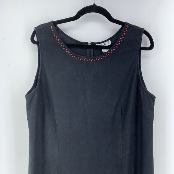 Vtg AKC Womens 1X Midi Dress Y2K 90’s Mom Floral Sequins Cottagecore Goth Artsy - Picture 3 of 7